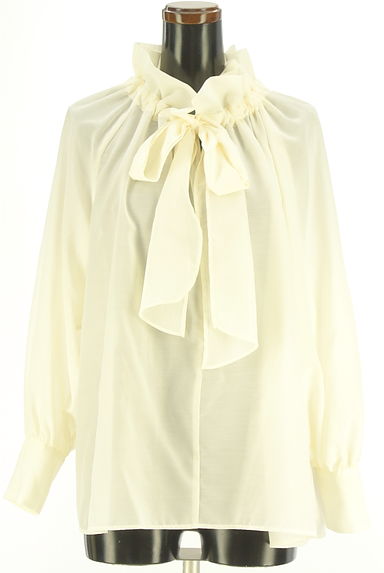 NATURAL BEAUTY BASIC（ナチュラルビューティベーシック）の古着「ドロストフリル襟シアーブラウス（カットソー・プルオーバー）」大画像１へ