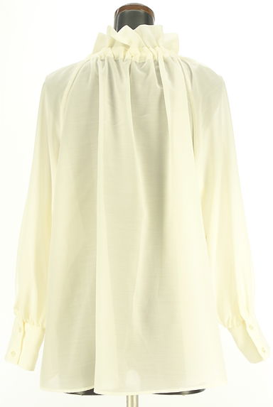 NATURAL BEAUTY BASIC（ナチュラルビューティベーシック）の古着「ドロストフリル襟シアーブラウス（カットソー・プルオーバー）」大画像２へ