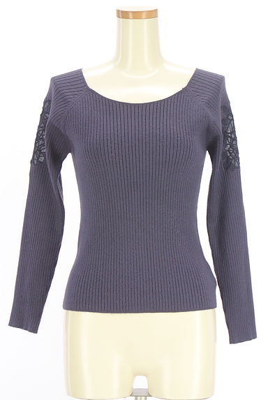 PROPORTION BODY DRESSING（プロポーションボディドレッシング）の古着「花刺繍ラグランスリーブリブニット（ニット）」大画像１へ