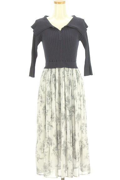 クリックで大画像表示 JILL by JILLSTUART(ジルバイジルスチュアート)の古着「ニット×シフォンロングワンピース(ワンピース・チュニック)」大画像1へ