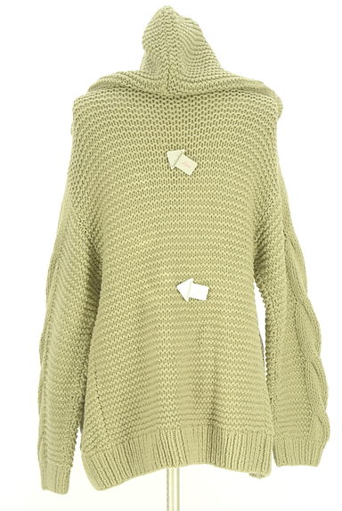 クリックで大画像表示 JUSGLITTY(ジャスグリッティー)の古着「ケーブル編みフーディーニットカーディガン(カーディガン・ボレロ)」大画像4へ