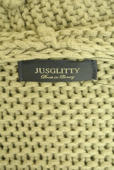 クリックで大画像表示 JUSGLITTY(ジャスグリッティー)の古着「ケーブル編みフーディーニットカーディガン(カーディガン・ボレロ)」大画像6へ