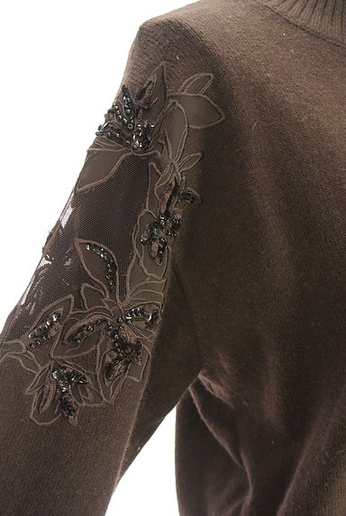 Apuweiser riche（アプワイザーリッシェ）の古着「花柄刺繍入りモックネックニットトップス（ニット）」大画像４へ