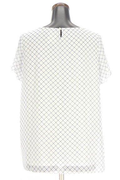 NEW YORKER（ニューヨーカー）の古着「半そでチェック柄シフォンカットソー（ブラウス）」大画像２へ