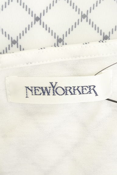 NEW YORKER（ニューヨーカー）の古着「半そでチェック柄シフォンカットソー（ブラウス）」大画像６へ