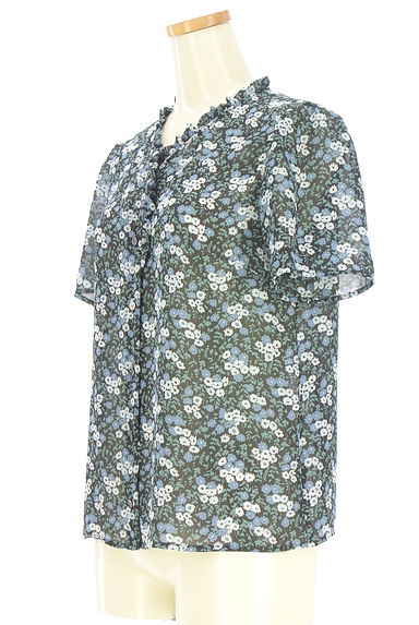 NEW YORKER（ニューヨーカー）の古着「フリルカラー花柄シフォンブラウス（ブラウス）」大画像３へ