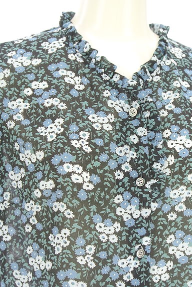 NEW YORKER（ニューヨーカー）の古着「フリルカラー花柄シフォンブラウス（ブラウス）」大画像４へ