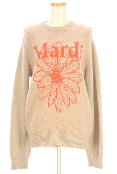 クリックで大画像表示 Mardi Mercredi(マルディメクルディ)の古着「ろご&花柄ニット(セーター)」大画像1へ