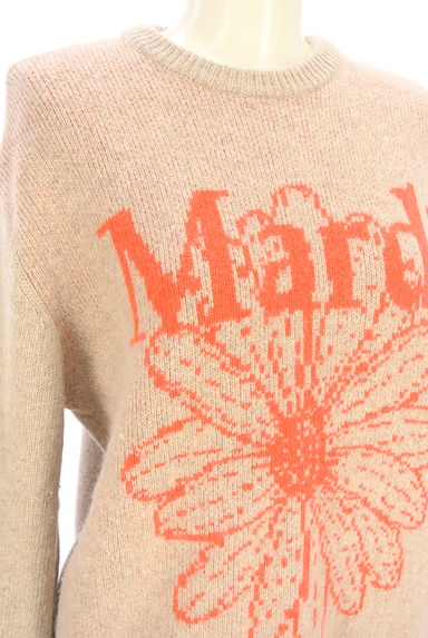 クリックで大画像表示 Mardi Mercredi(マルディメクルディ)の古着「ろご&花柄ニット(セーター)」大画像4へ