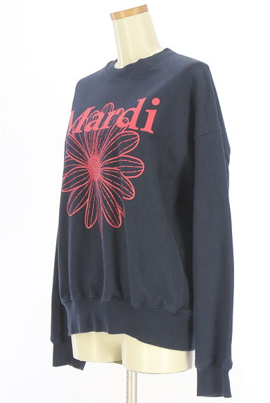クリックで大画像表示 Mardi Mercredi(マルディメクルディ)の古着「ロゴ&花柄プリントスウェット(スウェット・パーカー)」大画像3へ