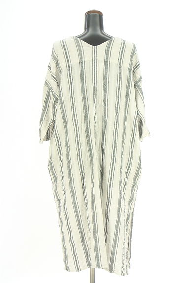 FREAK'S STORE（フリークスストア）の古着「ストライプコットン膝下ワンピース（ワンピース・チュニック）」大画像２へ
