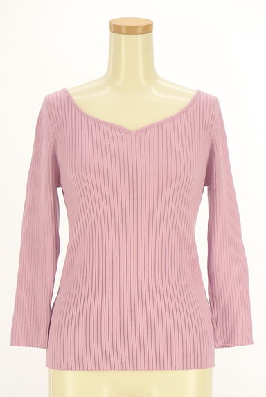 クリックで大画像表示 PROPORTION BODY DRESSING(プロポーションボディドレッシング)の古着「Vネックリブニットトップス(ニット)」大画像1へ