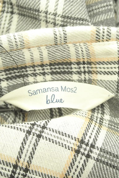 クリックで大画像表示 Samansa Mos2(サマンサモスモス)の古着「Samansa Mos2 blue オーバーサイズチェックシャツ(カジュアルシャツ)」大画像6へ