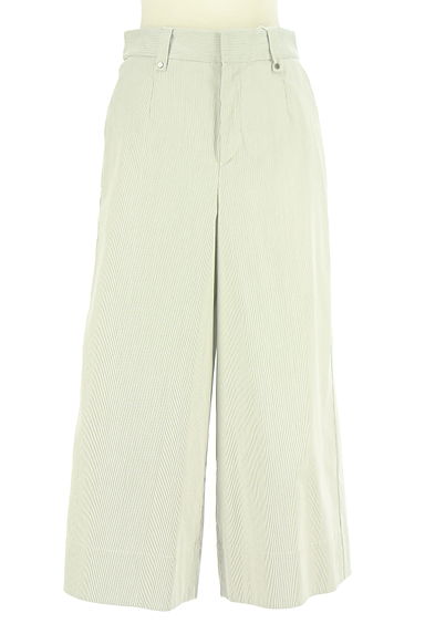クリックで大画像表示 HUMAN WOMAN(ヒューマンウーマン)の古着「クロップド丈ストライプ柄ワイドパンツ(パンツ)」大画像1へ