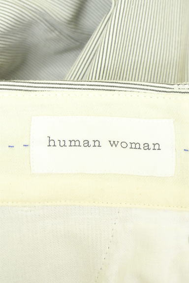 クリックで大画像表示 HUMAN WOMAN(ヒューマンウーマン)の古着「クロップド丈ストライプ柄ワイドパンツ(パンツ)」大画像6へ
