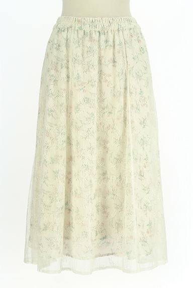 クリックで大画像表示 LAISSE PASSE(レッセパッセ)の古着「花柄レース&シフォンミモレスカート(ロングスカート・マキシスカート)」大画像1へ