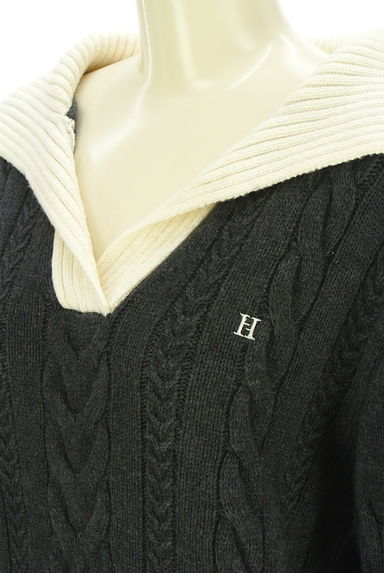 クリックで大画像表示 Her lip to(ハーリップトゥ)の古着「セーラー襟バイカラーケーブルニット(ニット)」大画像4へ