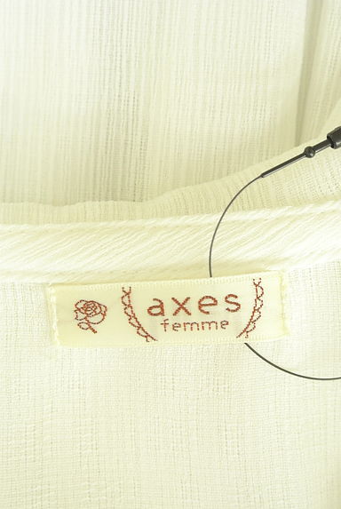 クリックで大画像表示 axes femme(アクシーズファム)の古着「刺繍入りダブルカラー楊柳シフォンブラウス(ブラウス)」大画像6へ