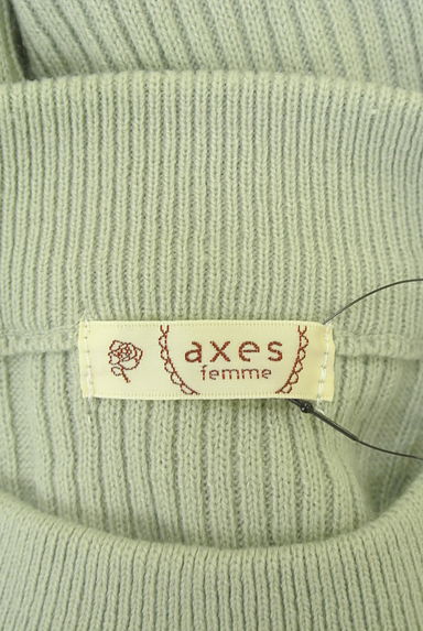 クリックで大画像表示 axes femme(アクシーズファム)の古着「レース付モックネックリブニット(ニット)」大画像6へ