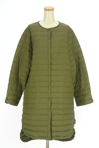 クリックで大画像表示 Traditional Weatherwear(トラディショナルウェザーウェア)の古着「ノーカラーロングダウンジャケット(ダウンジャケット・ダウンコート)」大画像1へ