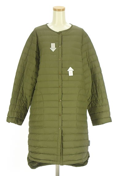 クリックで大画像表示 Traditional Weatherwear(トラディショナルウェザーウェア)の古着「ノーカラーロングダウンジャケット(ダウンジャケット・ダウンコート)」大画像4へ