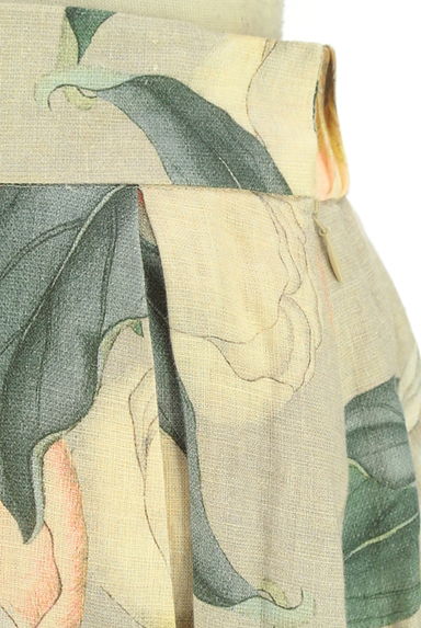 クリックで大画像表示 DOUBLE STANDARD CLOTHING(ダブルスタンダードクロージング)の古着「フラワーリネンプリーツスカート(ロングスカート・マキシスカート)」大画像4へ