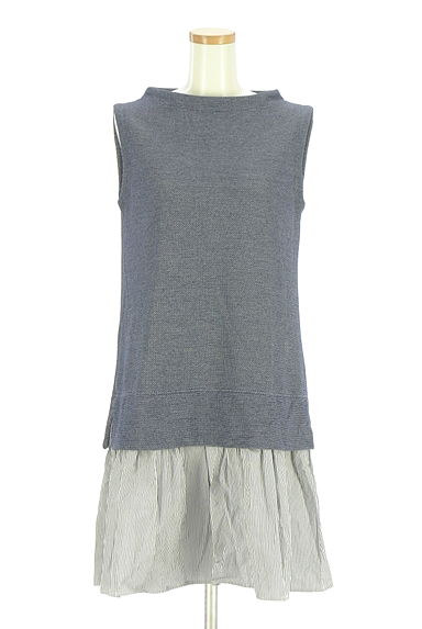 クリックで大画像表示 BEAMS Women's(ビームス ウーマン)の古着「Ray BEAMS 別地切替ノースリワンピース(ワンピース・チュニック)」大画像1へ