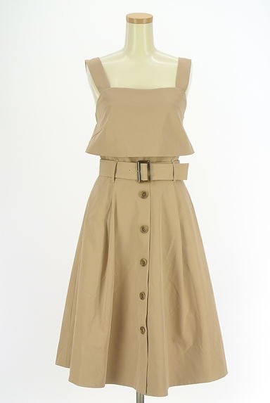 クリックで大画像表示 JILL by JILLSTUART(ジルバイジルスチュアート)の古着「ベルト付き膝下トレンチフレアワンピース(キャミワンピース)」大画像1へ