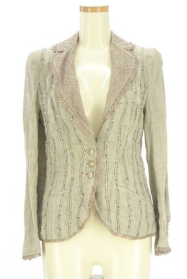 伊太利屋（イタリヤ）の古着「レース切替リネンテーラードジャケット（ジャケット）」大画像１へ