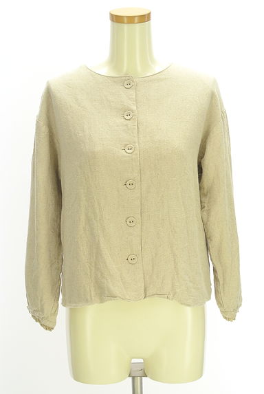 Samansa Mos2（サマンサモスモス）の古着「リネン混ノーカラージャケット（ジャケット）」大画像１へ