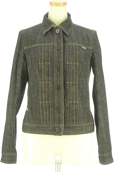 クリックで大画像表示 BURBERRY(バーバリー)の古着「ピンタックブラックデニムジャケット(ブルゾン・スタジャン)」大画像1へ