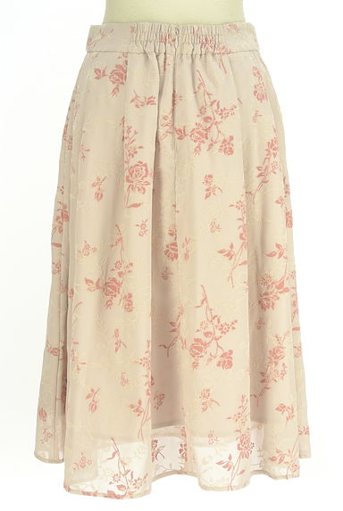 MISCH MASCH（ミッシュマッシュ）の古着「花柄フロッキー膝下シフォンスカート（スカート）」大画像２へ