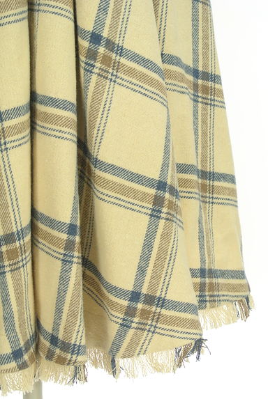 WILLSELECTION（ウィルセレクション）の古着「チェック柄フリンジロングフレアワンピース（ワンピース・チュニック）」大画像５へ