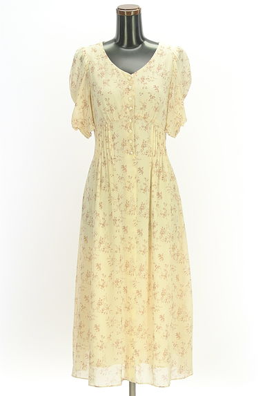 WILLSELECTION（ウィルセレクション）の古着「バックレースアップ花柄シフォンワンピース（ワンピース・チュニック）」大画像１へ