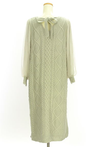 WILLSELECTION（ウィルセレクション）の古着「シアーチュール袖ケーブルニット膝下ワンピ（ワンピース・チュニック）」大画像２へ