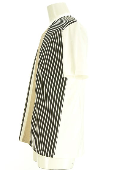 クリックで大画像表示 MEN'S MELROSE(メンズメルローズ)の古着「ストライプMIX別地切替カットソー(カットソー・プルオーバー)」大画像3へ