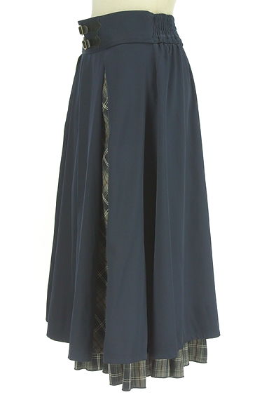 クリックで大画像表示 axes femme(アクシーズファム)の古着「チェック柄切替タックフレアスカート(ロングスカート・マキシスカート)」大画像3へ