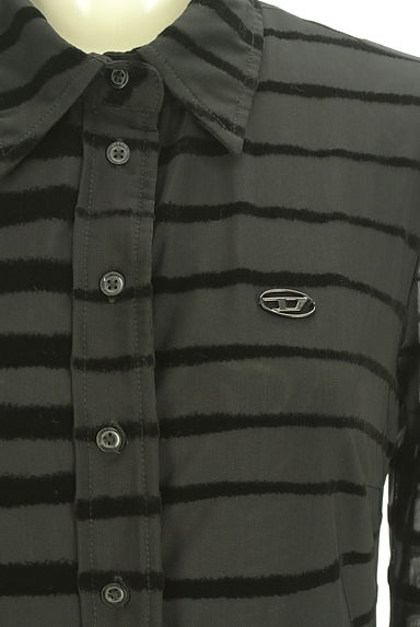クリックで大画像表示 DIESEL(ディーゼル)の古着「ベロアボーダーメッシュシャツワンピース(ワンピース・チュニック)」大画像4へ