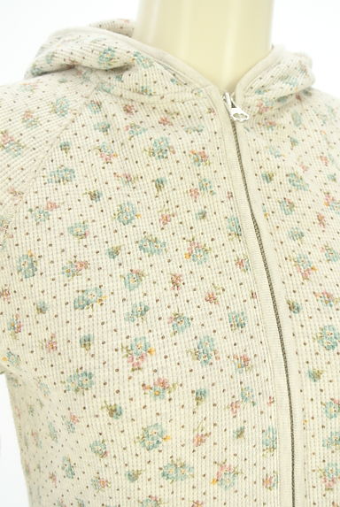 クリックで大画像表示 DO!FAMILY(ドゥファミリー)の古着「小花柄ワッフルジップパーカー(スウェット・パーカー)」大画像4へ