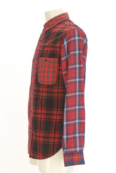 クリックで大画像表示 Hollywood Ranch Market(ハリウッドランチマーケット)の古着「GAIJIN MADE チェック柄切替シャツ(カジュアルシャツ)」大画像3へ