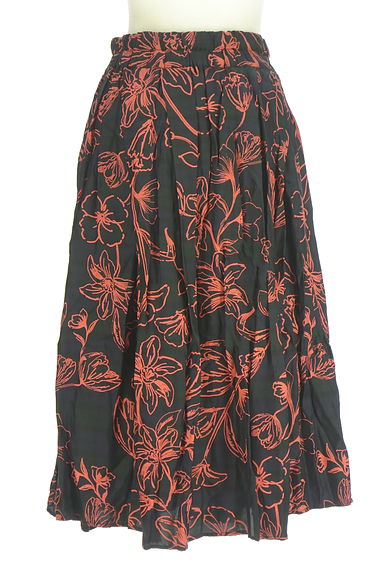 クリックで大画像表示 ZUCCa(ズッカ)の古着「チェック×花柄プリントミモレスカート(スカート)」大画像2へ