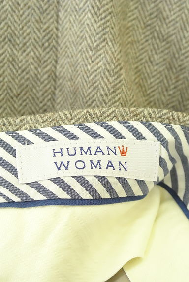 クリックで大画像表示 HUMAN WOMAN(ヒューマンウーマン)の古着「ヘリンボーン柄アンクル丈ウールワイドパンツ(パンツ)」大画像6へ