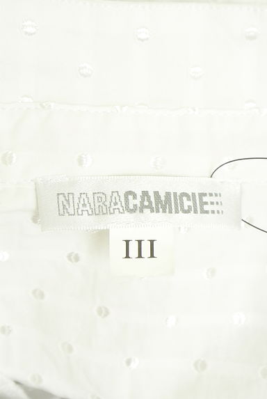 クリックで大画像表示 NARA CAMICIE(ナラカミーチェ)の古着「ストライプ×ドット刺繍フリルブラウス(ブラウス)」大画像6へ