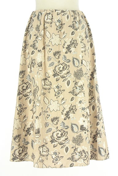 クリックで大画像表示 Laura Ashley(ローラアシュレイ)の古着「リネン混花柄ミモレスカート(ロングスカート・マキシスカート)」大画像1へ