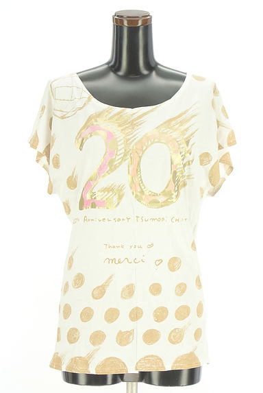 クリックで大画像表示 TSUMORI CHISATO(ツモリチサト)の古着「箔プリントフレンチスリーブTシャツ(Tシャツ)」大画像1へ