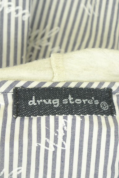 クリックで大画像表示 drug store's(ドラッグストアーズ)の古着「ロゴプリントMIXストライプ柄フーディーシャツ(カジュアルシャツ)」大画像6へ