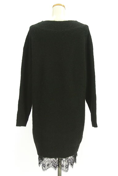 クリックで大画像表示 PROPORTION BODY DRESSING(プロポーションボディドレッシング)の古着「レースレイヤード風ニットワンピース(ワンピース・チュニック)」大画像2へ