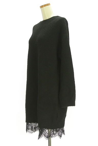 クリックで大画像表示 PROPORTION BODY DRESSING(プロポーションボディドレッシング)の古着「レースレイヤード風ニットワンピース(ワンピース・チュニック)」大画像3へ