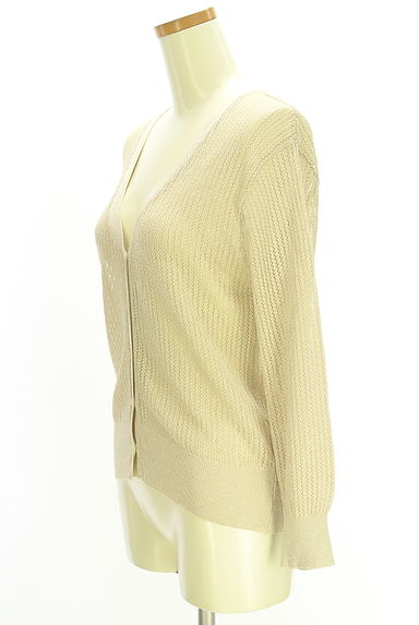 PROPORTION BODY DRESSING（プロポーションボディドレッシング）の古着「ラメ混透かし編みニットカーディガン（カーディガン・ボレロ）」大画像３へ