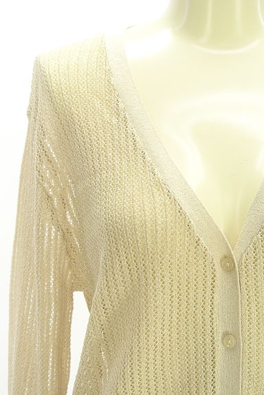 PROPORTION BODY DRESSING（プロポーションボディドレッシング）の古着「ラメ混透かし編みニットカーディガン（カーディガン・ボレロ）」大画像４へ
